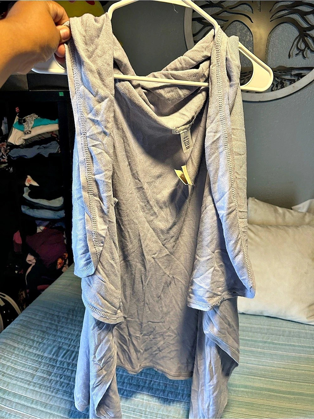 Coldwater Creek Waterfall Front Vest Gray Size large NWT